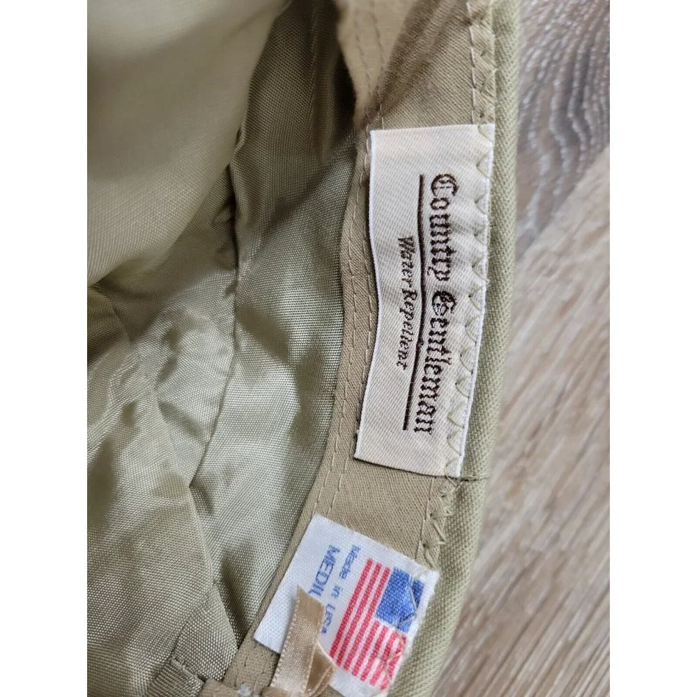 Country Gentleman Water Repellant Men's Medium Newsboy Cabbie Flat Cap Hat Khaki